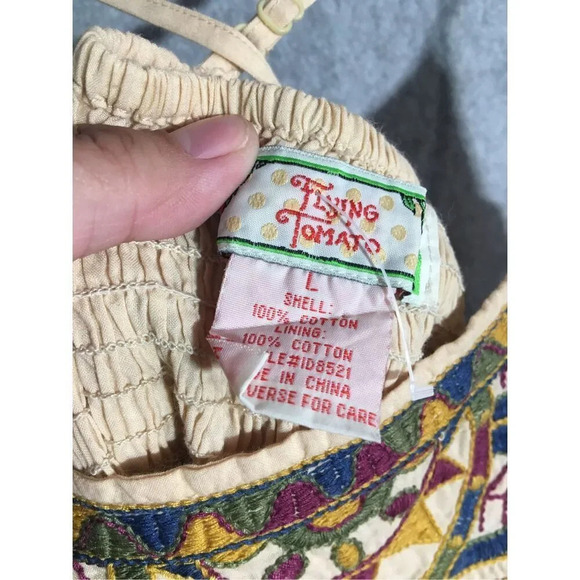 Womens Flying Tomato Dress Embroidery Boho Beachy Cotton Summer Cottage core - Picture 4 of 6